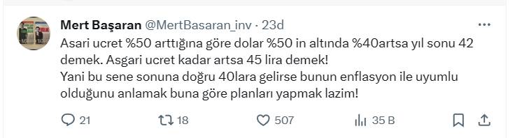 Mert Başaran buna göre plan yapmak lazım dedi doların 45 lira olacağı tarihi verdi 6